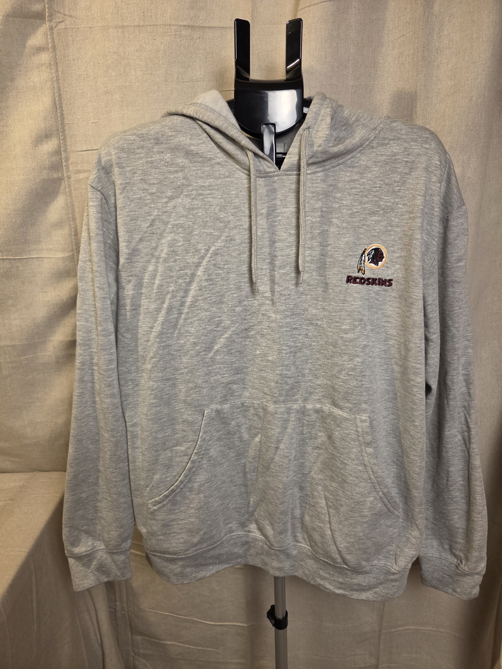 Dunbrooke Redskins Hoodie Pullover Sweatshirt Men's Large Gray